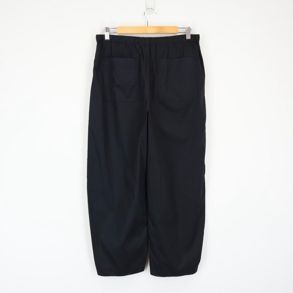 NWT Madewell Pull-On Barrel-Leg Utility Pants In Poplin Jet Black Size Medium - Picture 5 of 10